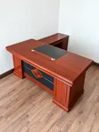 Meza ya Ofisi ya Kifahari ya Mahogany na Side Return - 2