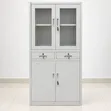 Premium Steel Office Cabinet with Glass Doors & Lockable Drawers - 1