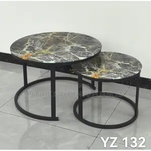 2-in-1 Marble Nesting Coffee Table (Glass Effect)