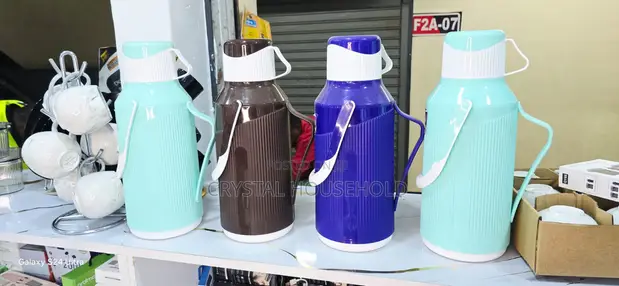Insulated Plastic Vacuum Flask with Cup - 1