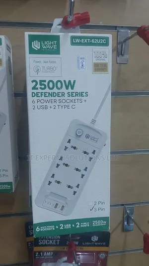 Lightwave Soketi ya Nguvu ya Njia 6 na USB Port 2