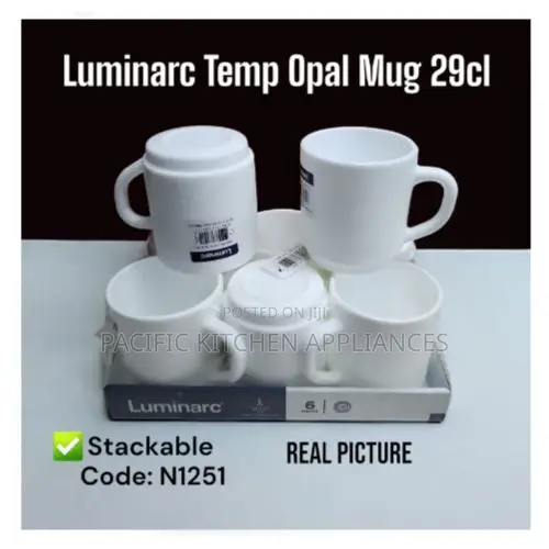 Luminarc 29cl Tempered Opal Coffee/Tea Mugs (6pcs) - 1
