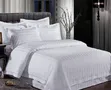 Egyptian Cotton Duvet Cover Set Nyeupe yenye Michirizi - 1