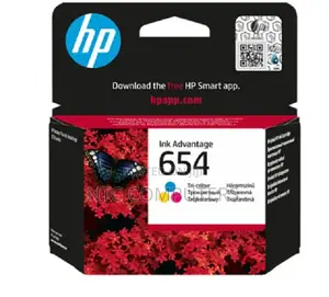 HP 654 Original Ink Advantage Cartridge ya Rangi Tatu