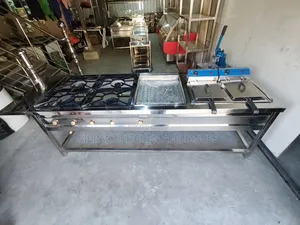 Kombinedi Cooker ya Biashara na Griddle & Fryer