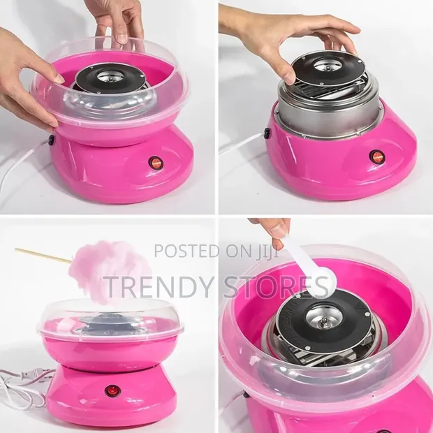 Electric Mini Cotton Candy Machine - Pink - 1