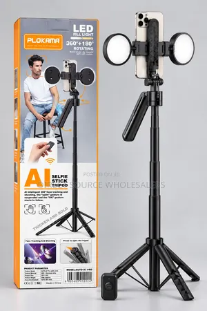 PLOKAMA AI Selfie Stick Tripod na Dual LED Lights