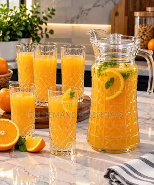 Seti ya Vioo vya Kioo vya Kifahari (6 Vioo + Jug)