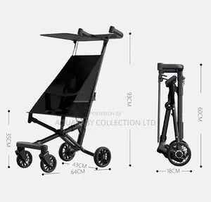 Aquababy Ultra-Lightweight Compact Folding Pocket Baby Stroller - Black
