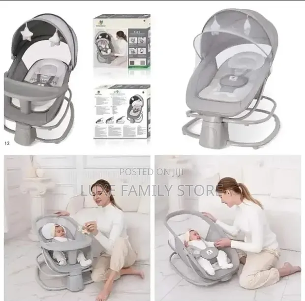 Mastela 4-in-1 Deluxe Bassinet, Swing, Bouncer & Kiti cha Kulishia - Grey - 1