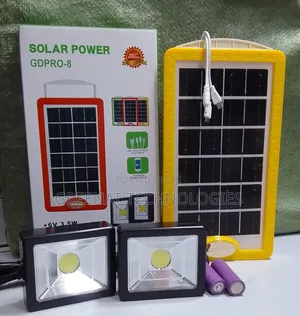 Solar Power Kit: 3.5W Panel, 2 LED Floodlights, USB Charging