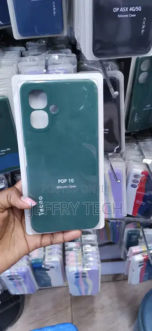 Kifuniko cha Tecno Pop 10 cha Silicone Rangi ya Kijani Kibichi