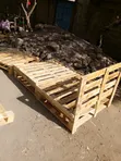 Kitanda cha Twin cha Pallet 4x6 chenye Fremu - Kichomwa - 2