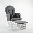 Grey Reclining Nursing Glider Chair with Ottoman - 1