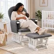 Grey Reclining Nursing Glider Chair with Ottoman - 2