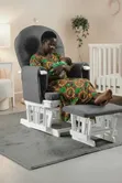 Grey Reclining Nursing Glider Chair with Ottoman - 3