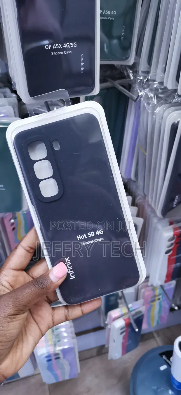 Black Silicone Back Cover for Infinix Hot 50 4G - 1