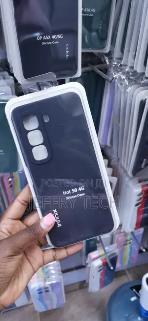 Black Silicone Back Cover for Infinix Hot 50 4G