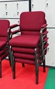 Burgundy Padded Waiting Room Chairs - Stackable - 2