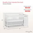 Dream On Me Brody 5-in-1 Crib ya Mtoto Inayobadilika - 2