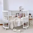 Oval 5-in-1 Convertible Baby Cot - White - 2