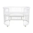 Oval 5-in-1 Convertible Baby Cot - White - 3
