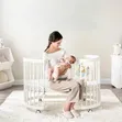Oval 5-in-1 Convertible Baby Cot - White - 5