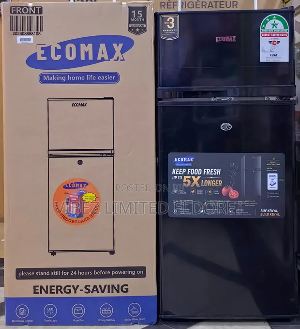 Ecomax 108L Double-Door Refrigerator - 1