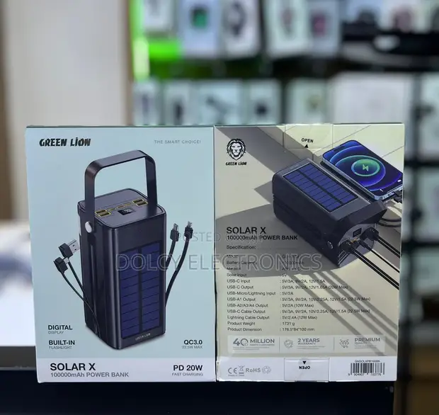 Green Lion Solar X 100,000mAh Powerbank - 1