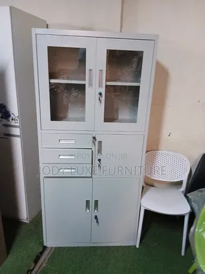 Boss Office Products Glass Door Filing Storage Cabinet