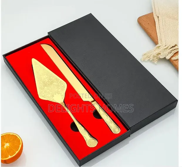 Gold Stainless Steel Cake Server Set - 1