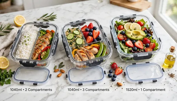 Glass Lunchbox Set - Airtight 4-Lock Lids - 1