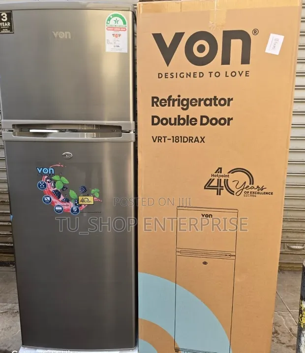 VON VRT-181DRAX Double Door Fridge 181 Liters - 1