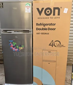 VON VRT-181DRAX Double Door Fridge 181 Liters
