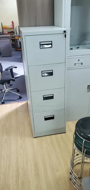 Heavy Duty 4-Drawer Steel Filing Cabinet - Grey
