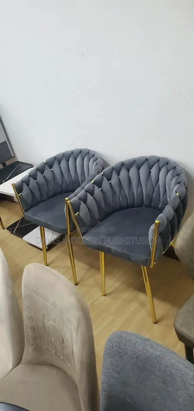 Luxury Woven Velvet Accent Chair - Dark Grey - 1