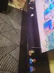 6ft Nyeusi TV Stand na Droo na Kabati - 3