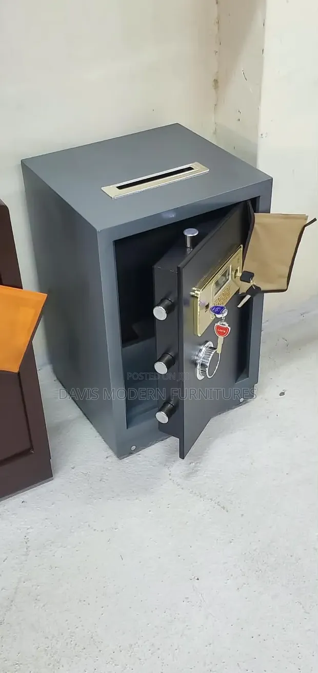 Deposit Safe Box yenye Top Slot - Grey - 1