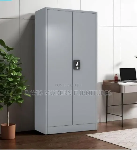 Brand New 2-Door Tall Metal Storage Cabinet - Grey - 1