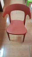 Modern Molded Plastic Armchair - Rust Red - 1