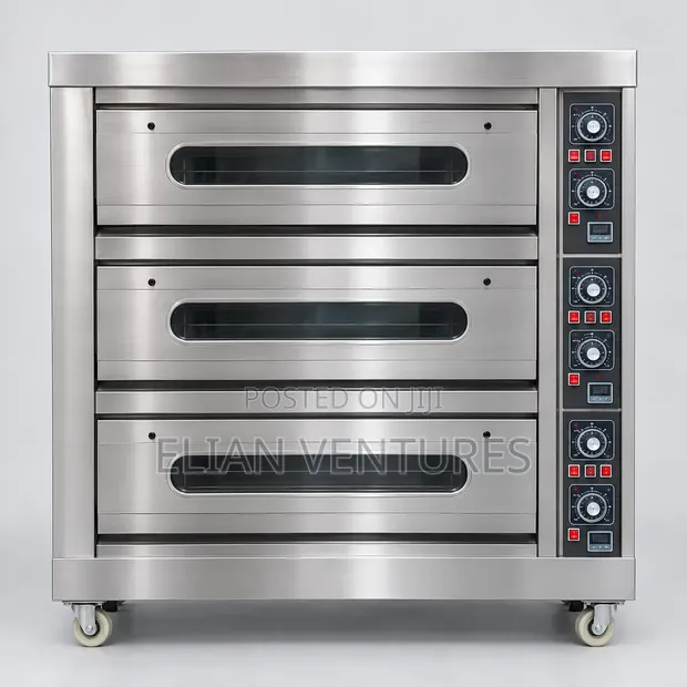 Unique Three Deck Six Tray Commercial Oven - 1