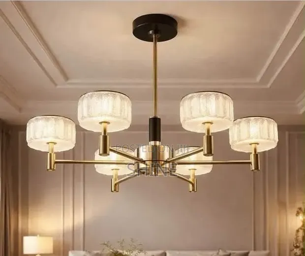 Modern Gold 6-Tier Chandelier - 1