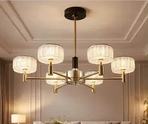 Modern Gold 6-Tier Chandelier