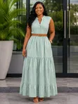 Sleeveless Striped Maxi Dress - 2
