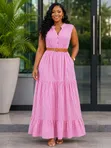Sleeveless Striped Maxi Dress - 4
