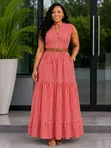 Sleeveless Striped Maxi Dress - 5