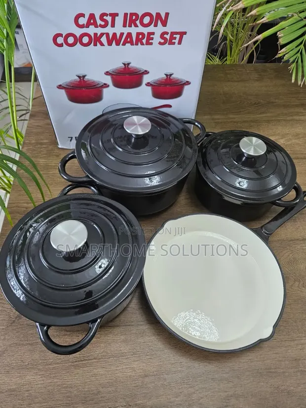 7-Piece Enamel Cast Iron Cookware Set - 1