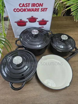 Set ya Vifaa vya Kupikia vya Enamel Cast Iron Vipande 7