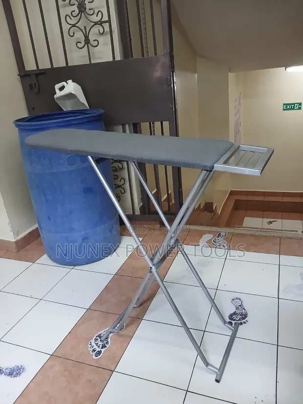 Foldable Metallic Ironing Board with Iron Rest - 1