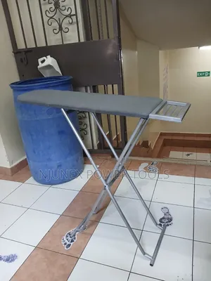 Foldable Metallic Ironing Board with Iron Rest
